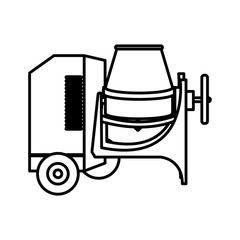 Construction cement mixer icon vector illustration graphic design