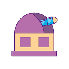 astronomy science building modern observatory telescope tower vector illustration