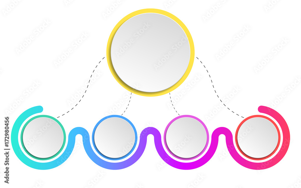 Poster modern elements infographics. diagram to show your work. realistic paper circles and objects with a 