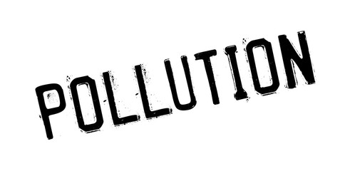 Pollution rubber stamp. Grunge design with dust scratches. Effects can be easily removed for a clean, crisp look. Color is easily changed.