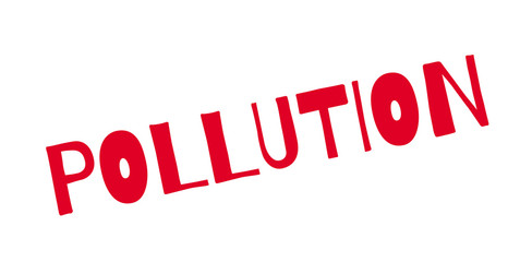 Pollution rubber stamp. Grunge design with dust scratches. Effects can be easily removed for a clean, crisp look. Color is easily changed.