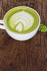 Hot green tea with matcha and milk