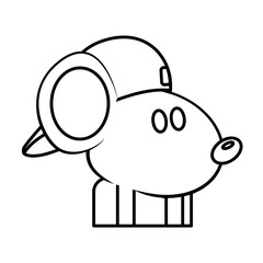 Cute mouse cartoon icon vector illustration graphic dsign