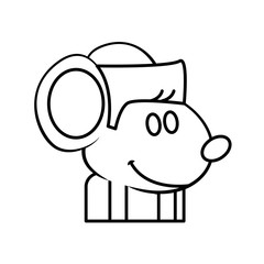Cute mouse cartoon icon vector illustration graphic dsign