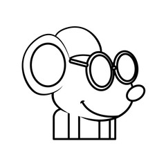 Cute mouse cartoon icon vector illustration graphic dsign