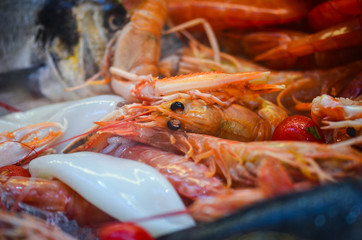 fresh seafood close up