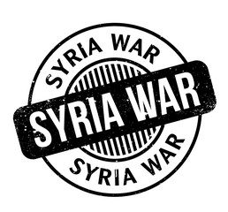 Syria War rubber stamp. Grunge design with dust scratches. Effects can be easily removed for a clean, crisp look. Color is easily changed.