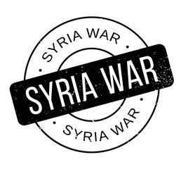 Syria War rubber stamp. Grunge design with dust scratches. Effects can be easily removed for a clean, crisp look. Color is easily changed.