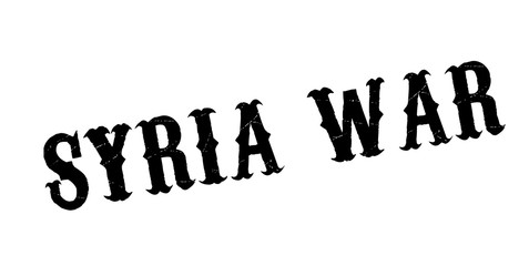 Syria War rubber stamp. Grunge design with dust scratches. Effects can be easily removed for a clean, crisp look. Color is easily changed.