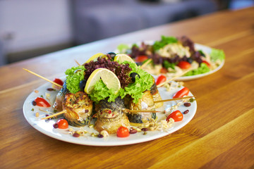 tasty appetizer fish rolls