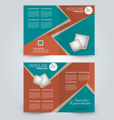 Abstract flyer design background. Brochure template. Can be used for magazine cover, business mockup, education, presentation, report. Red and green color.