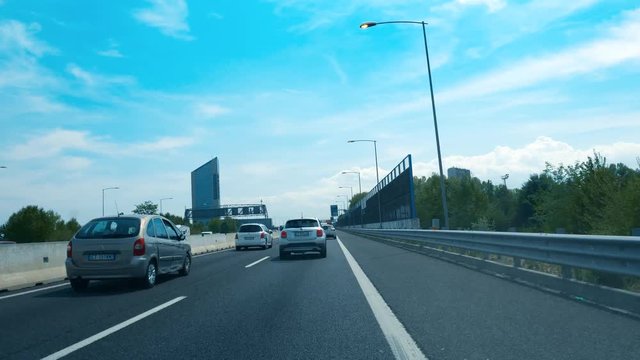 Motorway Driving Shot - Autostrada A14 Bologna Italy - September 8th 2017