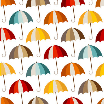 Retro Seamless Pattern Umbrellas Mix Colors