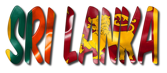 Sri Lanka Word With Flag Texture