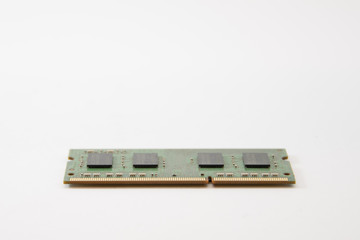 Image of a ram memory on a white background. Equipment and computer hardware