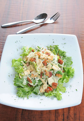 Caesar salad dish closeup