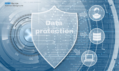 Data protection abstract background with shield