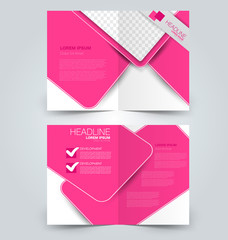 Abstract flyer design background. Brochure template. Can be used for magazine cover, business mockup, education, presentation, report. Pink color.