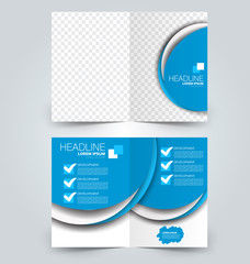 Abstract flyer design background. Brochure template. Can be used for magazine cover, business mockup, education, presentation, report. Blue color.