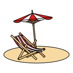 beach umbrella with chair