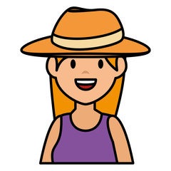 beautiful woman with cap avatar character