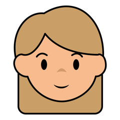 cute little girl head character