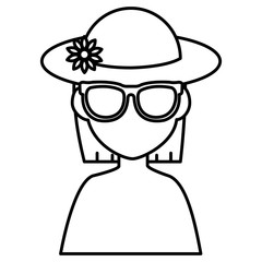 beautiful woman with cap tourist avatar character