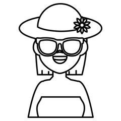 beautiful woman with cap tourist avatar character