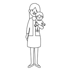 mother with son avatars characters