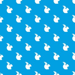 Bitten apple pattern seamless blue