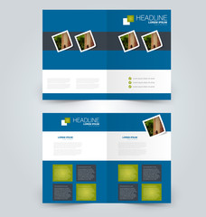Abstract flyer design background. Brochure template. Can be used for magazine cover, business mockup, education, presentation, report. Blue and green color.