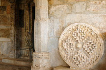 View inside the Jain Rangamba Mai Mandir Temple in Ranakpur Rajasthan India