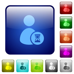 User account waiting color square buttons