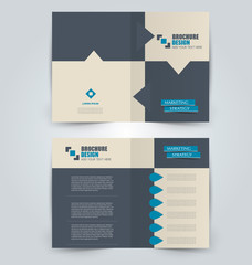 Abstract flyer design background. Brochure template. Can be used for magazine cover, business mockup, education, presentation, report. Blue color.