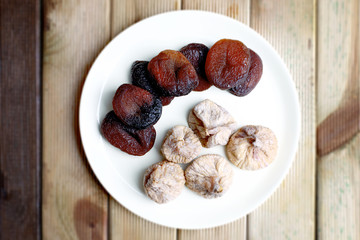 Dried figs and apricots