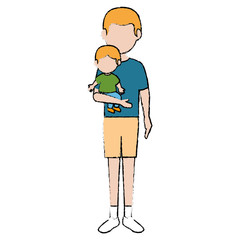 young father with son avatar character