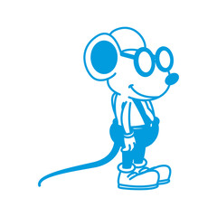 Cute mouse worker cartoon icon vector illustration graphic design