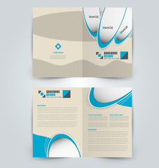 Abstract flyer design background. Brochure template. Can be used for magazine cover, business mockup, education, presentation, report. Blue color.