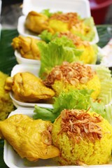 Chicken biryani with rice delicious and sauce