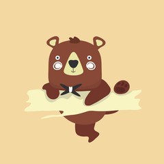 Cute baby bear cartoon.