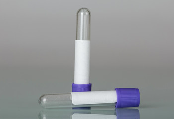 Blue vacuum tubes on gray