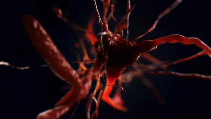 3d illustration of neural cell