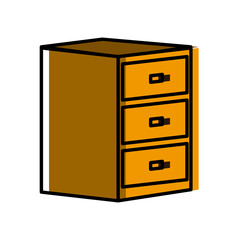 Wooden drawer isolated icon vector illustration graphic dsign