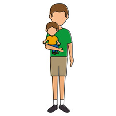 young father with son avatar character