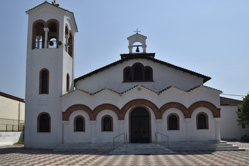 Greek orthodox church against blue sky