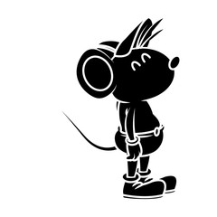 Cute mouse worker cartoon icon vector illustration graphic design