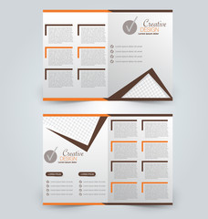 Abstract flyer design background. Brochure template. Can be used for magazine cover, business mockup, education, presentation, report.  Orange and brown color.