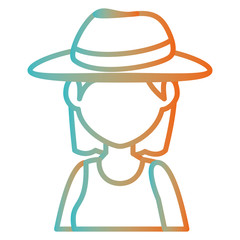 beautiful woman with cap tourist avatar character