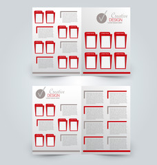 Abstract flyer design background. Brochure template. Can be used for magazine cover, business mockup, education, presentation, report.  Red color.