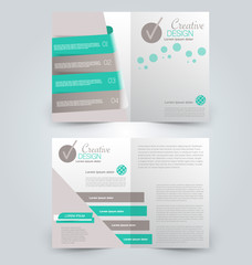 Abstract flyer design background. Brochure template. Can be used for magazine cover, business mockup, education, presentation, report.  Green color.